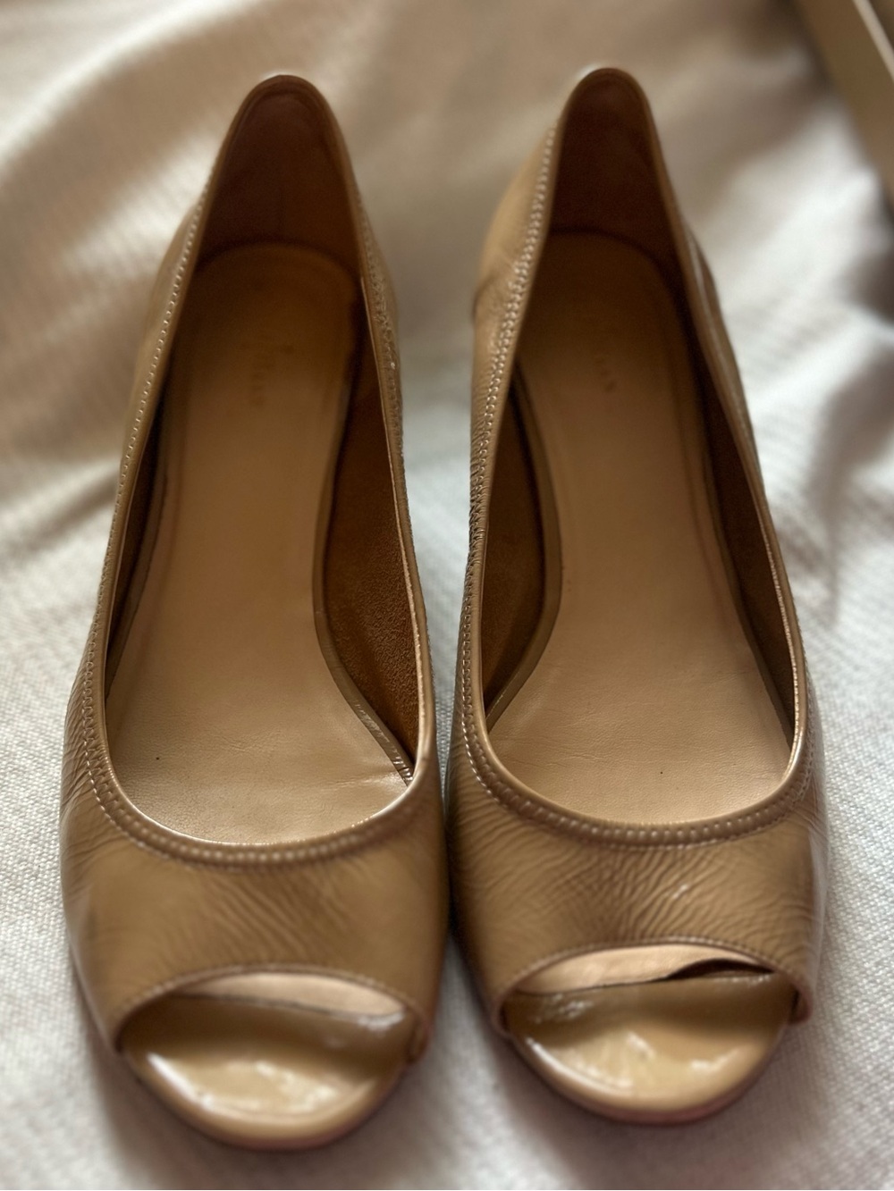 Cole Haan X Nike Air Nude Peep-Toe Wedge Pumps - Size 11B